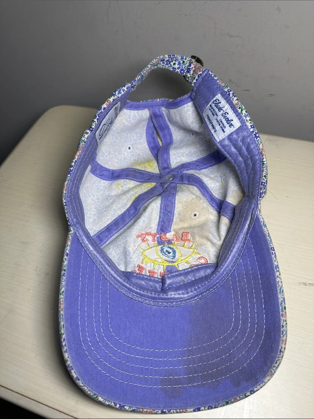 Baby's Coffee Key West eye embroidered floral baseball cap with pony-tail hole